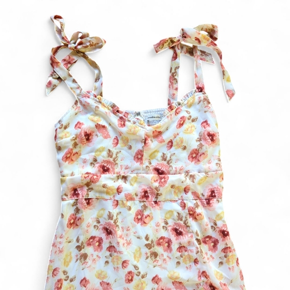 Abercrombie & Fitch Y2K Floral Midi | Corset Style Bust + Tie Straps |‎ Sz M - Picture 8 of 10
